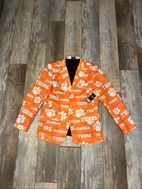 Clemson Tigers Orange Statement Blazer - Team Logo Print